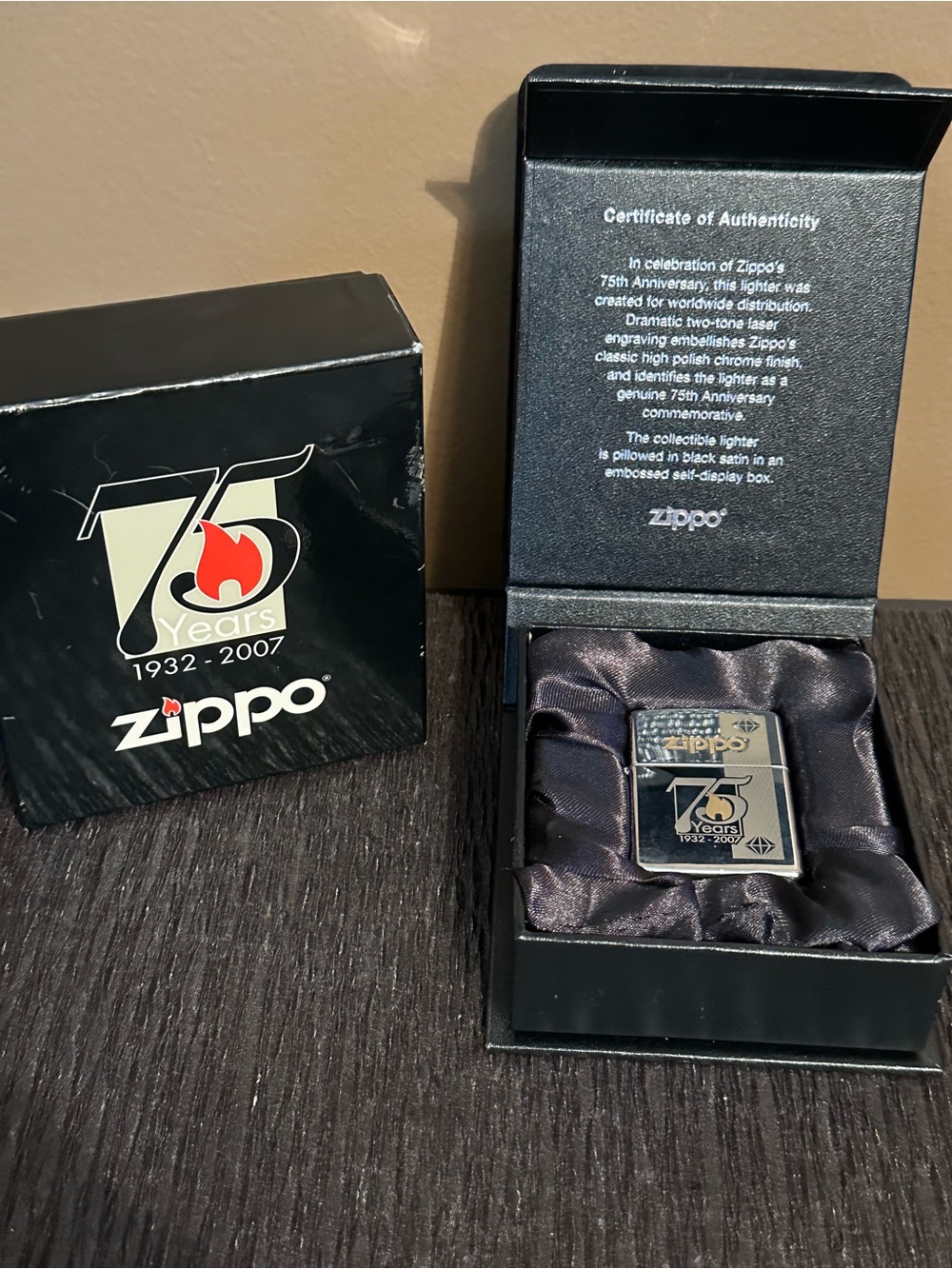 Zippo 75th Anniversary Chrome Lighter - Silver